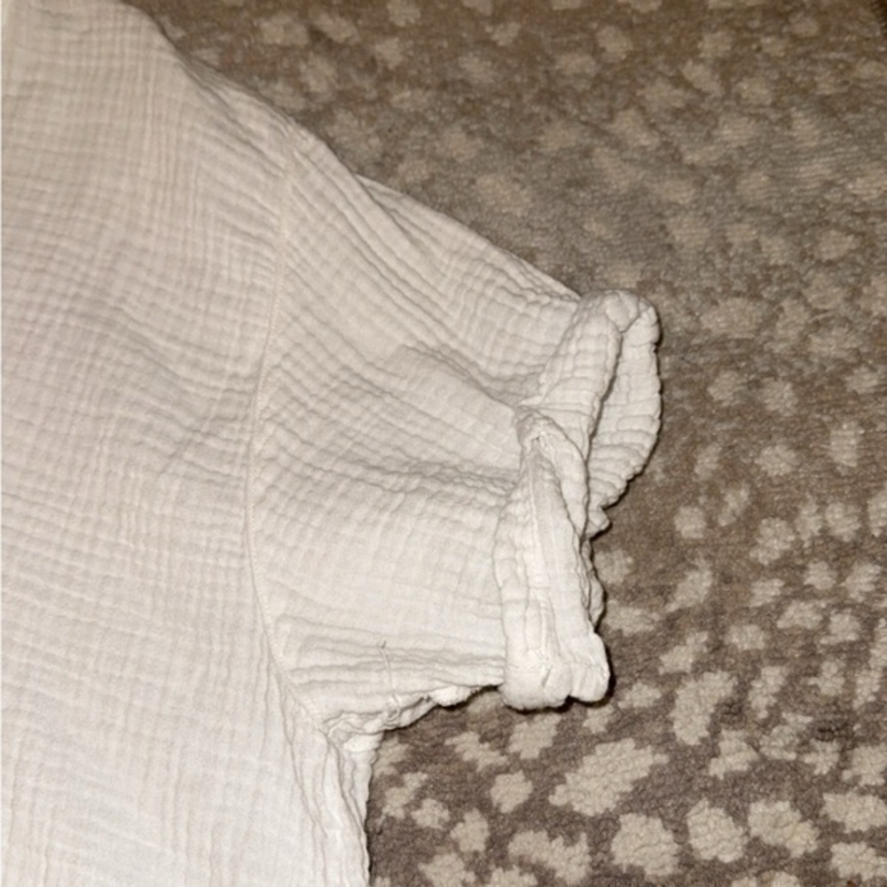 Xirena Avery White Cotton Gauze‎ Short Sleeve Casual Top - Picture 8 of 14